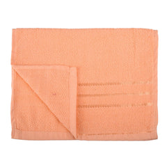 Kuber industries Face Towel | Towels for Facewash | Towels for Gym | Facewash for Travel | Towels for Daily use | Workout Hand Towel | Lining Design | 14x21 Inch | Pack of 2 | Peach