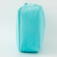 Kuber Industries Cosmetic Storage Case|Makeup Kit Box for Women|Pouch for Home & Travel|Two Compartment|Zipper Closure (Blue)