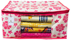 Kuber Industries 3 Piece Non Woven Saree Cover Set (Pink)