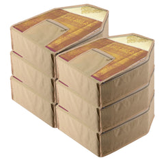 Kuber Industries Blouse Cover | Clothes Storage Bag | Zipper Wardrobe Organizers | Clothes Organiser with Attached Pocket | Non-Woven Front Transparent Blouse Cover | Pack of 6 | Brown