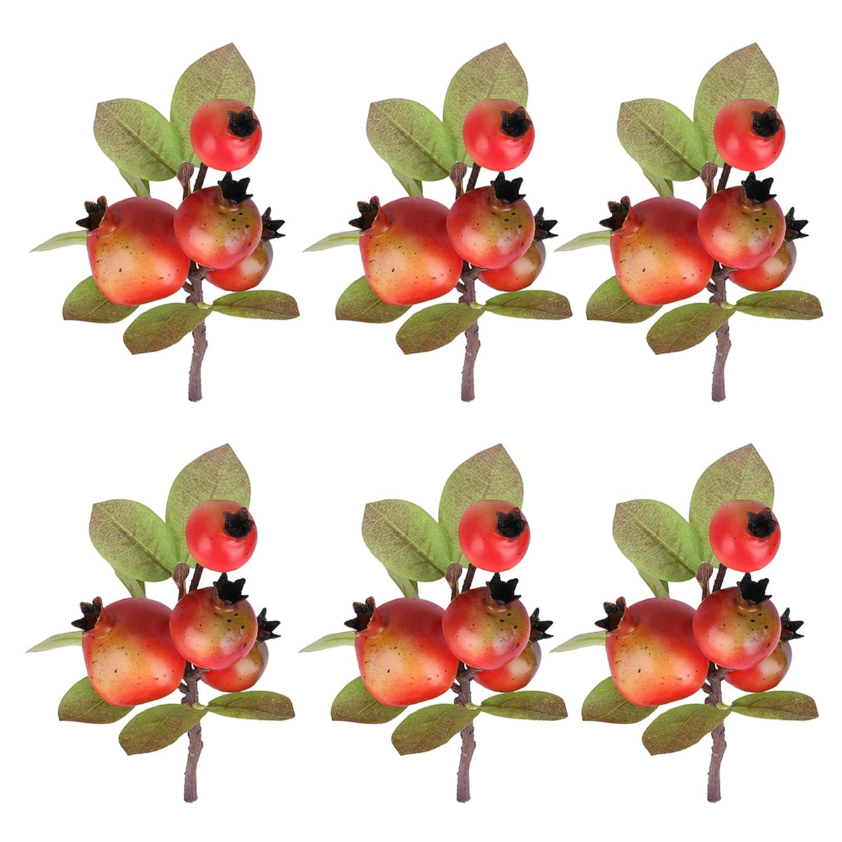 Kuber Industries Artificial Flowers for Home Décor|Natural Looking Indoor Fake Flowers for Vase|Artificial Flowers for Decoration|Without Basket-Pack Of 6 (Peach)