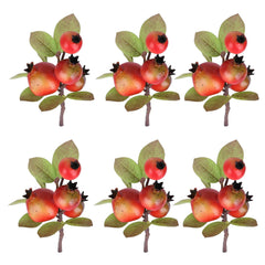 Kuber Industries Artificial Flowers for Home Décor|Natural Looking Indoor Fake Flowers for Vase|Artificial Flowers for Decoration|Without Basket-Pack Of 6 (Peach)