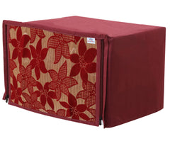 Heart Home Velvet Flower Printed Microwave Oven Cover, Dustproof Machine Protector Cover,20 LTR. (Maroon)-HS43HEARTH26048