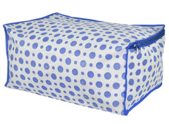 Kuber Industries Dot Printed Foldable, Lightweight Non-Woven Saree Cover/Organizer With Tranasparent Window- Pack of 4 (Blue)-46KM0495