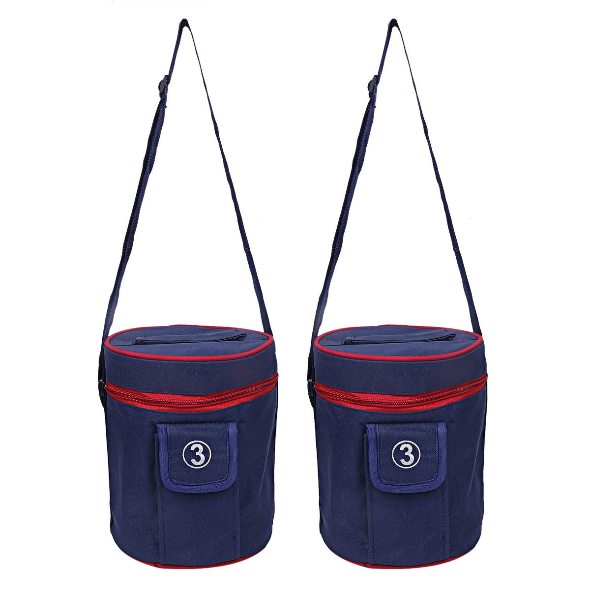Kuber Industries 2 Piece Canvas Lunch Bag, Blue (Suitable for 3 Compartment)-CTKTC25998