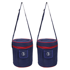 Kuber Industries 2 Piece Canvas Lunch Bag, Blue (Suitable for 3 Compartment)-CTKTC25998