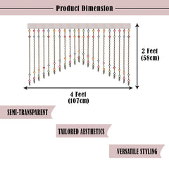 Heart Home Toran | Beads Bandarwal Toran | Bandarwal for Home D�cor | Diwali Door Toran | Wall Hanging Bandarwal for Pooja Room | Multi Heart Toran | White