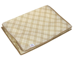 Heart Home Tartan Design Non-woven Sarees, Clothes Cover/Organizer With Transparent Window- Pack of 12 (Beige)-44HH0376