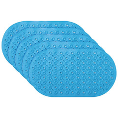Kuber Industries Bath Mat | PVC Bathroom Mat | Shower Bath Mat | Floor Tub Mat | Bathroom Oval Mud Mat | Anti-Skid Shower Bathroom Mat | Q-02A |Pack of 5| Dark Blue