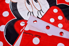Kuber Industries Disney Minnie Print Polyester Special Blackout Long Crush Eyelet Door Curtain 7 Feet (Red)-KUBERMART041