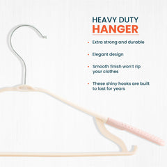 Kuber IndustriesPP Cloth Hanger Set of 5 with Zinc Plated Steel Hook (Pink)