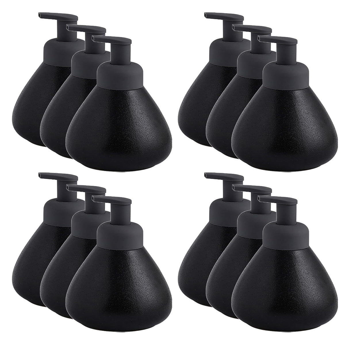 Kuber Industries Liquid Soap Dispenser | Handwash Soap Dispenser | Soap Dispenser for Wash Basin| Bathroom Dispenser Bottle | 12 Piece | Pack of 4 | 360 ml | JY00019 | Black