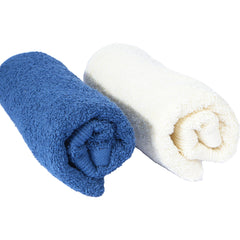 Kuber Industries 525 GSM Cotton Hand Towels |Super Soft, Quick Absorbent & Anti-Bacterial|Gym & Workout Towels|Pack of 6 (Blue & Ivory)