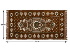 Heart Home Flower Print Bedside Runner Home Floor D�cor Rugs for Living, Dinning, Office, Rooms & Bedroom 4X2 Ft. (Golden)