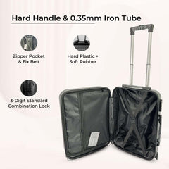 Kuber Industries 20inch Strong & Lightweight Cabin Trolley Bags with 360 Degree Rotating Wheels | Expandable Carry-On Cabin Luggage Suitcase | Bags for Travelling | 600520GRY-Grey