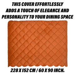 Heart Home Sofa-Center & Dining Table Cover Set | Quilted Sofa-Center & Dining Table Cover Combo | 5 Seater Sofa with Center-Dining Table Cover Set | Brown