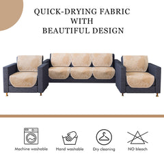 Heart Home Sofa Cover | Net Sofa Slipcover Set | Sofa Cover for Living Room | Sofa Slip Cover for Hall | 5-Seater Sofa Cover for Home Decor | Sofa Cover Set | Peacock-Design | 10 Piece | Maroon