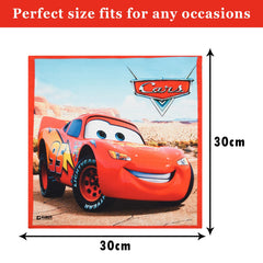 Kuber Industries Disney Car Handkerchiefs | Cotton Handkerchiefs for Boys | Handkerchiefs for Girls | Rumal for Boys & Girls | Hankies for Gifting | Gentle on Skin | Pack of 6 | Red