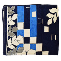 Heart Home Leaf Printed Home Decorative Luxurious 4 Seater Velvet Center Table Cover/Table Cloth, 40"x60" (Navy Blue)-44HH076