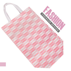Heart Home Shopping Handbag | Grocery Handbag | Shopping Bag | Grocery Shopping Bag | Reusable Shopping Bags | Vegetable Bag | Zig-Zag Carry Bag | Pack of 9 | Pink