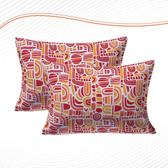Urbane Home Double Bedsheet|Cotton 120 TC Luxury Printed Soft & Lightweight Bedsheet With 2 Pillow Covers (Red)