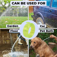 Kuber Industries Basic PVC Water Pipe 10 Meter | Multi-Utility Water Pipe for Garden, Car Cleaning & Pet Cleaning | Durable, Light Weight, & Flexible Hose Pipe for Gardening | Yellow |(Pack of 6)