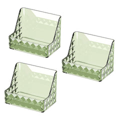 Kuber Industries Pack of 3 Crystal Finish Wall hanging Jewellery Box | Multipurpose Stackable Makeup Organiser | Ideal for Cosmetics, Skincare, Lipsticks, Nail Care| YM.6673D | Dark Green