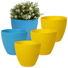 Heart Home Flower Pot | Flower Planter Pots for Indoor | Flower Pots for Outdoor | Pot for Garden & Balcony Flowering | Flower Plants Pot | Mega Flower Pot | 6 Inch | Pack of 5 | Multi