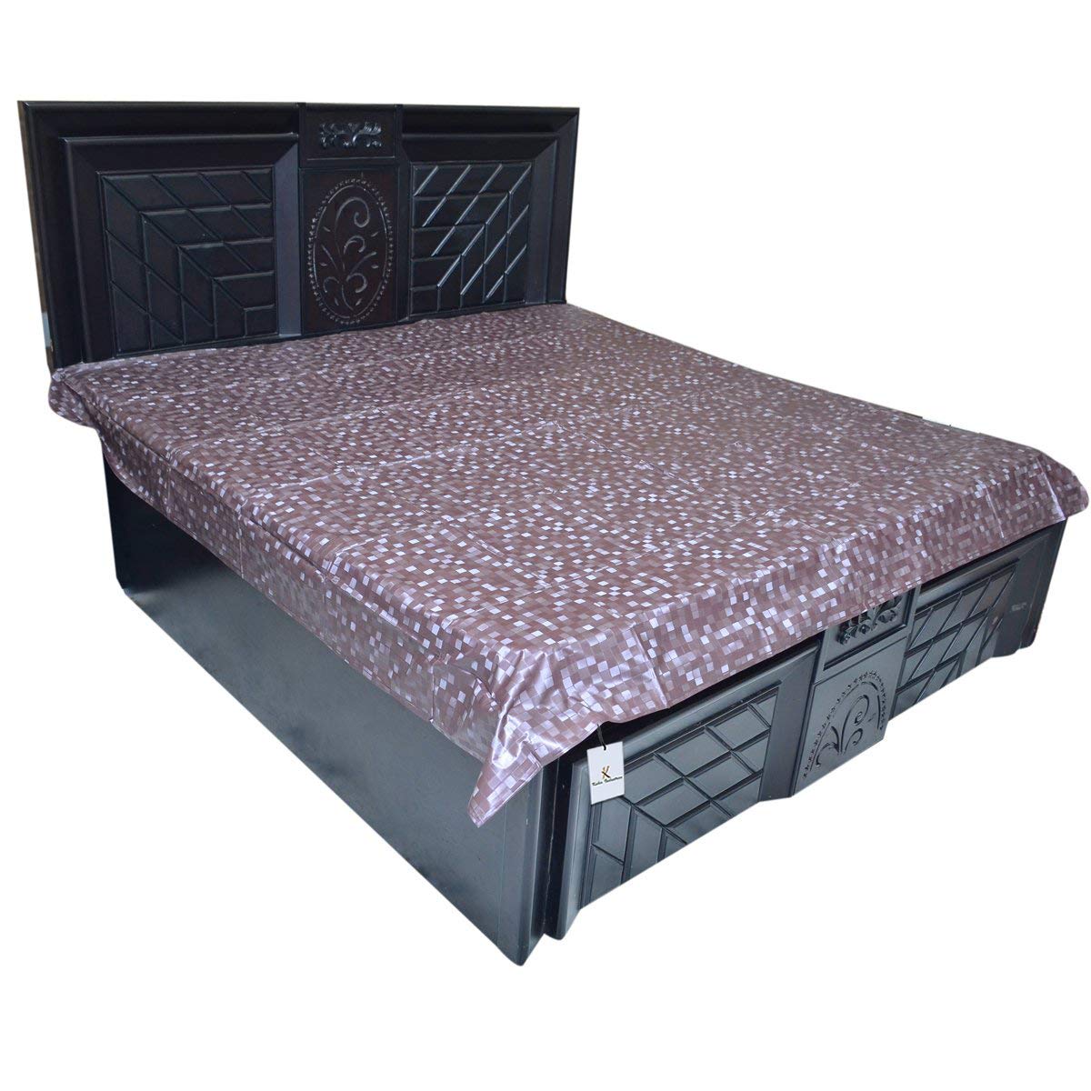 Kuber Industries Baby Plastic/PVC Sheet/Mattress Protector Sheet, Waterproof Bedsheet (6.5 x 6.5 ft, CODE-KMT03, Brown, Standard, KMT0103)