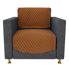 Heart Home Sofa Cover Set | Sofa Slip Cover Set | Modern Quilted Sofa Cover | Velvet 5 Seater Couch Cover | Sofa Slipcover Set | Sofa Cover for Living Room | Brown