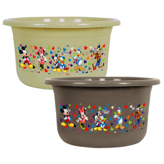 Heart Home Disney Bath Tub | Versatile Utility Gaint Tub | Plastic Bath Tub for Baby | Clothes Washing Tub For Bathroom | Feeding Pan Tub | TUB-25 LTR | Pack of 2 | Multi