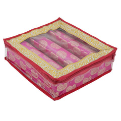 Kuber Industries Carry Design Brocade Hardboard 2 Pieces Three Rod Bangle Box (Pink) -CTKTC38795,standard