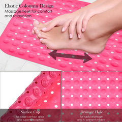Heart Home Bath Mat | PVC Bathroom Mat | Shower Bath Mat | Square Bath Tub Mat | Foot Massager Mat | Anti-Skid Floor Mat | Shower Mat | Pack of 2 | Multi