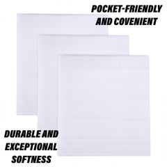 Heart Home Handkerchief | Premium Cotton Fabric | Handkerchief for men | Handkerchief for Boys | Men's Handkerchief Set | Plain Fox Hanky Rumal | Pack of 6 | White