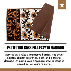 Kuber Industries Fridge Top Cover | Fridge Top Cover with Pockets | Refrigerator Top Cover for Kitchen | Fridge Top Cover with 6 Utility Pockets | Kniting Flower Fridge Cover | Brown