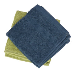Kuber Industries 525 GSM Cotton Face Towels |Super Soft, Quick Absorbent & Anti-Bacterial|Gym & Workout Towels|Pack of 2 (Blue & Green)