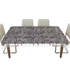 Heart Home Dining Table Cover | PVC Table Cloth Cover | 6 Seater Table Cloth | Transparent Leaf Table Cover | Table Protector | Table Cover for Dining Table | 60x90 Inch | DTC | Black