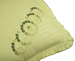 Heart Home Pillow Cover | Cotton Pillow Cover Set | Cushion Pillow Cover Set | Pillow Cover Set for Bedroom | Lining Embroidery Pillow Cover Set | 2 Piece Set | Parrot Green