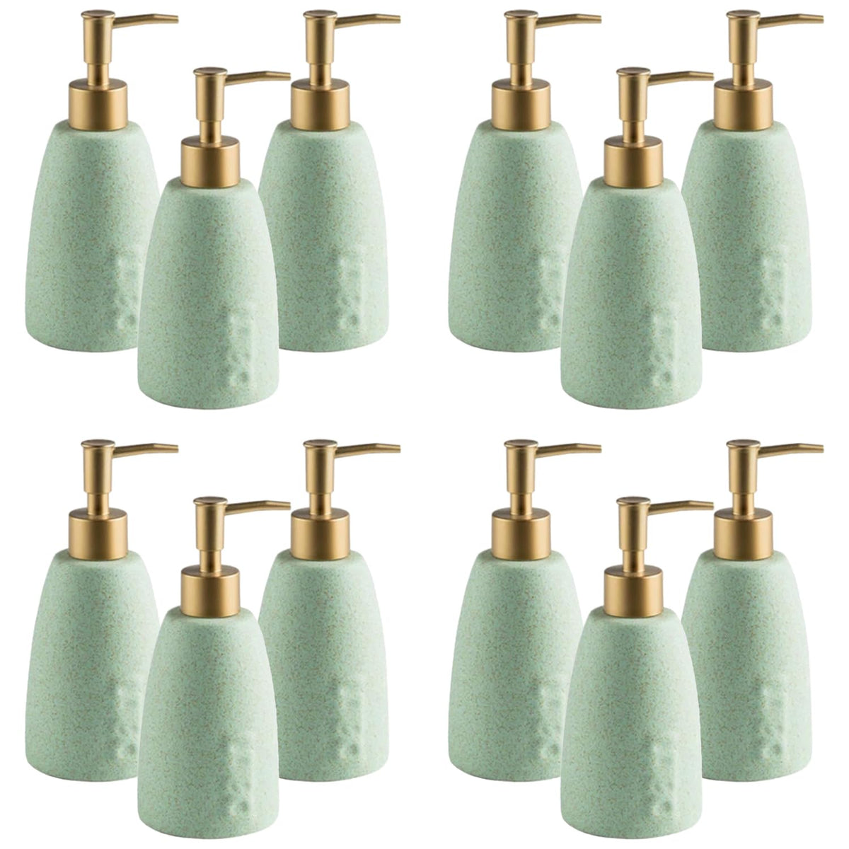 Kuber Industries Liquid Soap Dispenser | Handwash Soap Dispenser | Soap Dispenser for Wash Basin| Bathroom Dispenser Bottle | 12 Piece | Pack of 4 | ZX044GN | 320 ml | Green