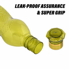 Heart Home Water Bottle | Plastic Water Bottle for Fridge | Water Bottle for Kitchen | Ideal for Restaurant | Water Bottle for Refrigerator | Dolphine Bottle | 1 LTR | Pack of 3 | Green