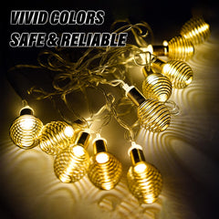 Heart Home Diwali Lights | Diwali String Light For Décor | Lights for Christmas | Lights for Navratri | Lights for Party | Lights for Indoor & Outdoor | Spiral String Lights | Golden