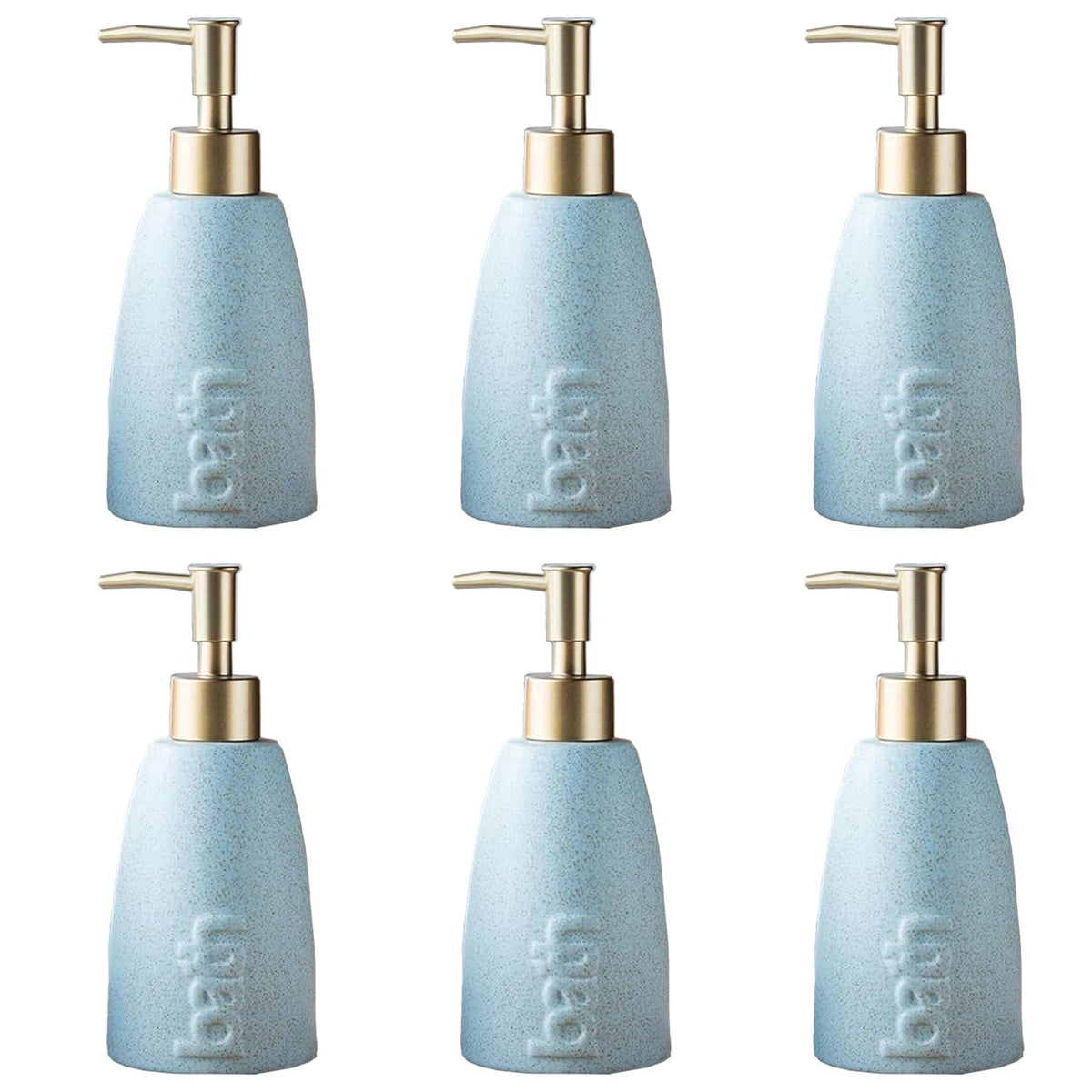 Kuber Industries Liquid Soap Dispenser | Handwash Soap Dispenser | Soap Dispenser for Wash Basin | Shampoo Dispenser Bottle | Bathroom Dispenser Bottle | Pack of 6 | 320 ml | Blue
