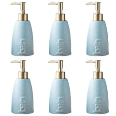 Kuber Industries Liquid Soap Dispenser | Handwash Soap Dispenser | Soap Dispenser for Wash Basin | Shampoo Dispenser Bottle | Bathroom Dispenser Bottle | Pack of 6 | 320 ml | Blue