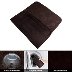 Kuber Industries Dish Dry Mat | Microfiber Self Drying Mat | Kitchen Drying Mat | Water Absorbent Kitchen Mat | Embossed Dish Dry Mat | 50x70 | Pack of 2 | Brown & Blue