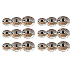 Kuber Industries Stainless Steel Multipurpose Lid with Knob | Sturdy Knob & Durable | Suitable for Pots, Pans, Kadhai, Tawa | Easy to Clean & Hold | Steel Cooking Lid Set of 3 (Pack of 6)