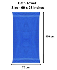 Heart Home Cotton Style Premium Bath Towel, 500 GSM(Blue)