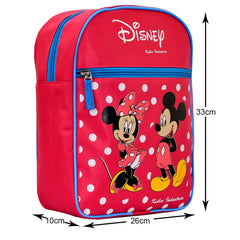 Kuber Industries Mickey & Minnie Print Rexine Lightweight, Portable School Bag, Backpack, Bookbag For Kids Pack of 2 (Pink)