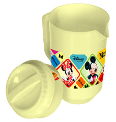 Heart Home Mickey Minnie Print Unbreakable Plastic Water Jug with Lid for Home, Kitchen, Office 2 Liter (Cream)