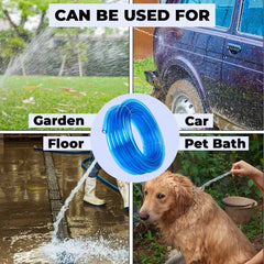 Kuber Industries Multiutility PVC Water Pipe|Multi-Utility Water Pipe for Garden, Car Cleaning & Pet Washing|Light Weight, Kink Proof Proof & Portable Hose Pipe for Gardening|10 Meter|Blue|(Pack Of 5)