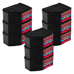 Heart Home Blouse Cover | Clothes Storage Bag | Zipper Wardrobe Organizers | Non-Woven Clothes Organiser | Side Transparent Blouse Organizer | Dot Border | Pack of 9 | Black